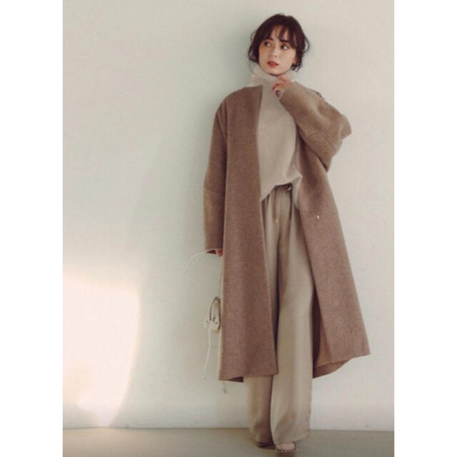 STYLEVOICE 中村麻美さんコラボ コクーンシルエットノーカラーコート