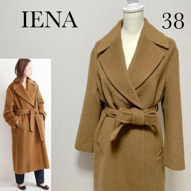 【美品】IENA アルパカシャギーW前コート　オーバーシルエット　キャメル 38