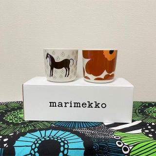 マリメッコ(marimekko)のmarimekko マリメッコ　MustaTamma＋UNIKKO ラテマグ(グラス/カップ)