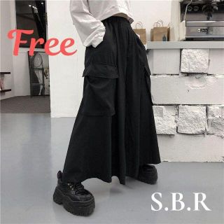 【新品】モード系 カーゴパンツ ワイドパンツ 韓国 フリーサイズ(ワークパンツ/カーゴパンツ)