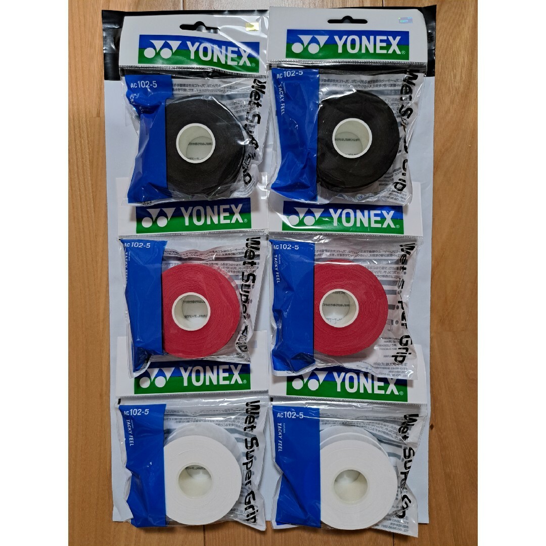 YONEX グリップテープ(AC102-5) ５本巻き×６