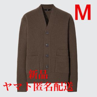 ユニクロ(UNIQLO)のユニクロ　プラスＪ　プレミアムラムＶネックカーディガン　ダークブラウン　Ｍ(カーディガン)