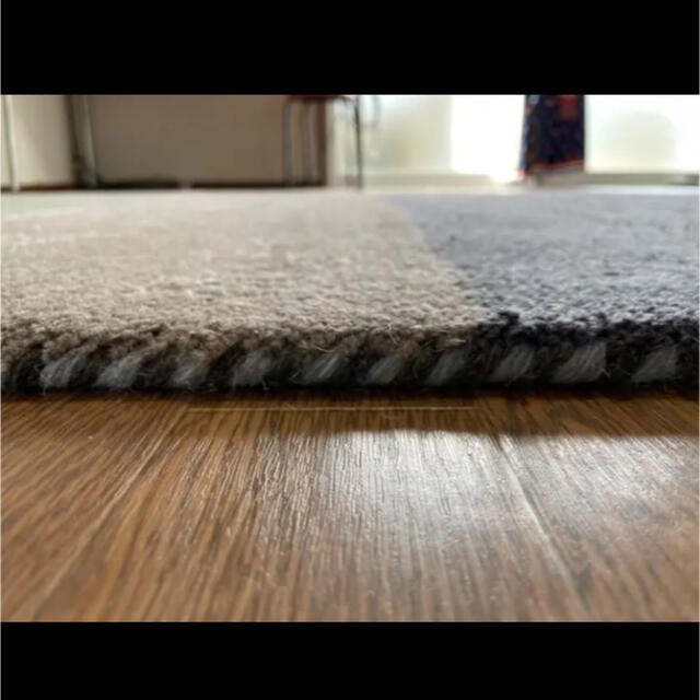 いてくると ウールギャベ 手織り 120×180cm センターラグサイズ 新品未
