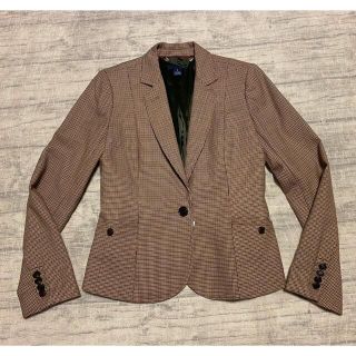 ジェイクルー(J.Crew)のジェイ クルー  J.CREW チェックのジャケット ベージュブラウン 新品 4(テーラードジャケット)