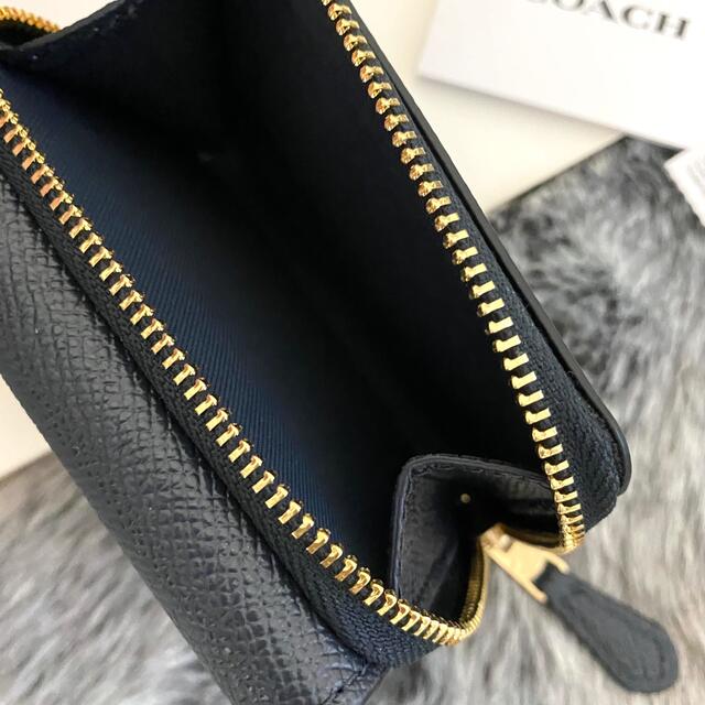 新品☆COACH(コーチ) メンズ ミッドナイトブルー レザー 折り財布 2