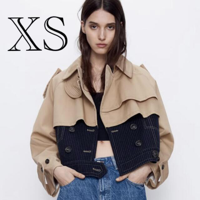 ZARA(ザラ)のZARA ショート　トレンチコート　XS レディースのジャケット/アウター(トレンチコート)の商品写真