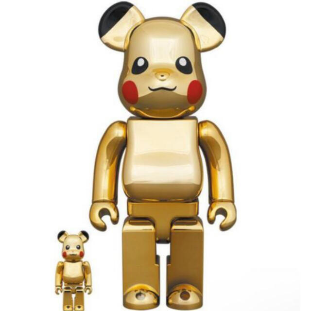 MEDICOM TOY(メディコムトイ)のBE@RBRICK ピカチュウGOLD CHROME Ver.100％＆400％ エンタメ/ホビーのフィギュア(その他)の商品写真