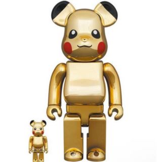 メディコムトイ(MEDICOM TOY)のBE@RBRICK ピカチュウGOLD CHROME Ver.100％＆400％(その他)