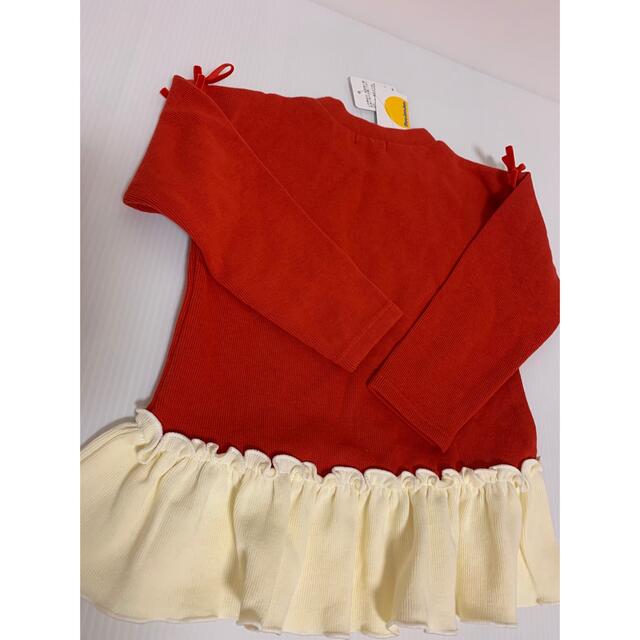 mou jon jon(ムージョンジョン)のムージョンジョン 赤 チュニック 110 キッズ/ベビー/マタニティのキッズ服女の子用(90cm~)(ニット)の商品写真