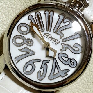 ガガミラノ(GaGa MILANO)の良品 GaGa MILANO ガガミラノ マニュアーレ40 ホワイトシェル(腕時計)