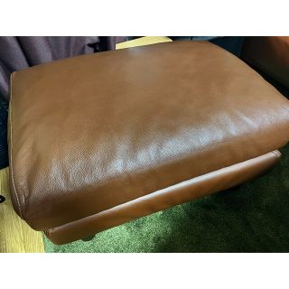 MUJI (無印良品) - 【美品】無印良品 革張り オットマン ブラウン