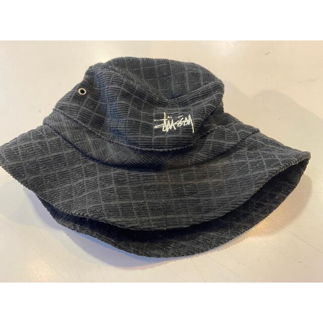 90s OLD STUSSY 格子柄 コーデュロイ バケットハット 帽子 S/M | mag