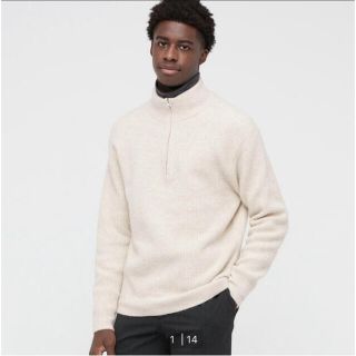 ユニクロ(UNIQLO)のスフレヤーンハーフジップニット(ニット/セーター)