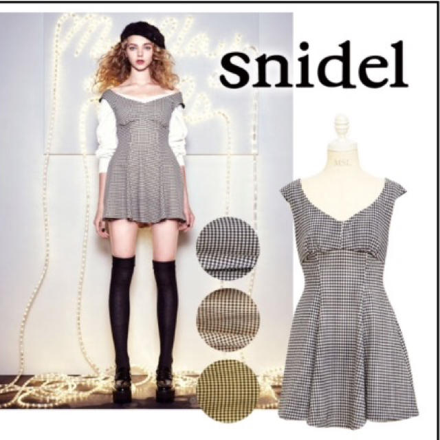 SNIDEL(スナイデル)の♡あちゃん様専用♡スナイデル美品ギンガムチェック切替ワンピース♡ レディースのワンピース(ミニワンピース)の商品写真