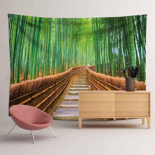 金具付き！タペストリーE15 京都　嵐山　竹林の小径　竹海　模様替え