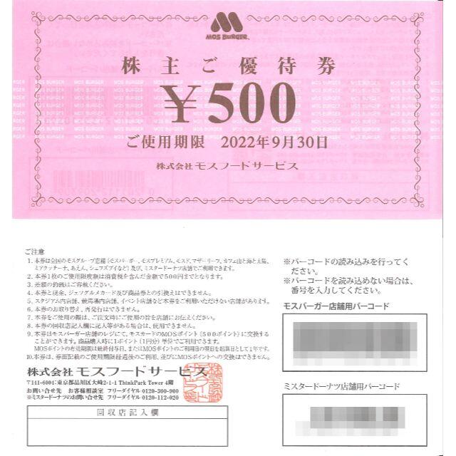 フード/ドリンク券モスフードサービス　優待　10,000円分