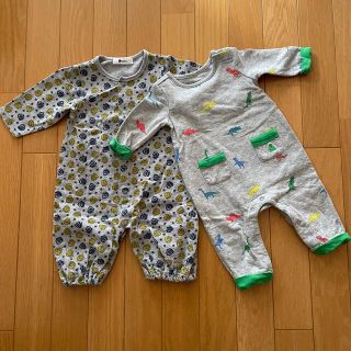 ベベ(BeBe)のBeBeとbabyGAPのカバーオール　2枚 3M(カバーオール)