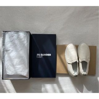 ジルサンダー(Jil Sander)の箱無し 専用 美品＊JIL SANDER NAVY ＊フリルスリッポン(スリッポン/モカシン)