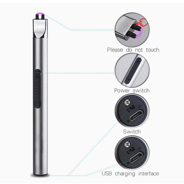 【アウトドアに人気】電子ライター プラズマライター USB小型 充電式 スポーツ/アウトドアのアウトドア(その他)の商品写真