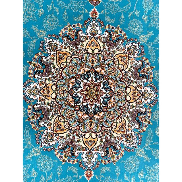 美しいブルー色の高密度ウィルトン織りペルシャ柄絨毯