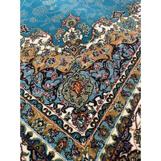 美しいブルー色の高密度ウィルトン織りペルシャ柄絨毯