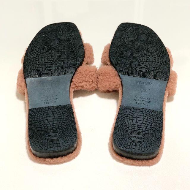 3483 エルメス オラン ムートン ボア Hサンダル ピンク | paymentsway.co