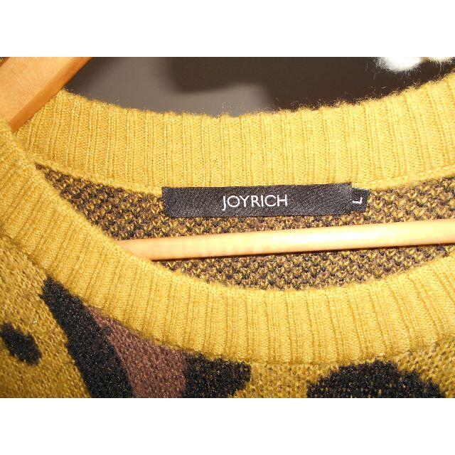 011070● JOYRICH モヘヤ混 レオパード ニット L セーター