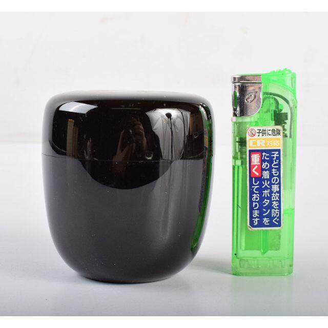 茶道具 加賀蒔絵師 田中宗凌作 黒漆蒔絵 月に芒 中棗 共箱 C 茶道具 加賀蒔絵師 田中宗凌作 黒漆蒔絵 月に芒 中棗 共箱 C