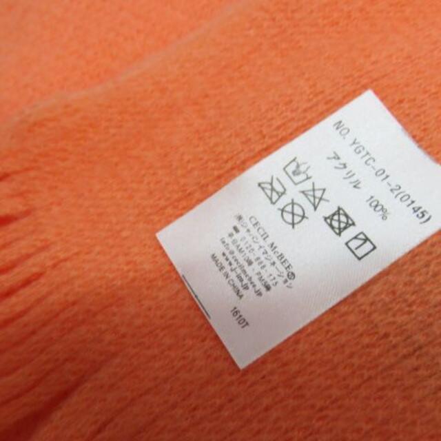CECIL McBEE(セシルマクビー)のセシルマクビー マフラー サーモンオレンジ 未使用品 レディースのファッション小物(マフラー/ショール)の商品写真