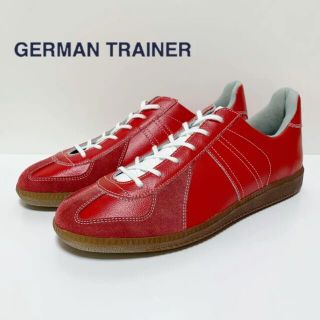 マルタンマルジェラ(Maison Martin Margiela)の☆未使用 ジャーマントレーナー レザー ローカット スニーカー 赤 マルジェラ(スニーカー)