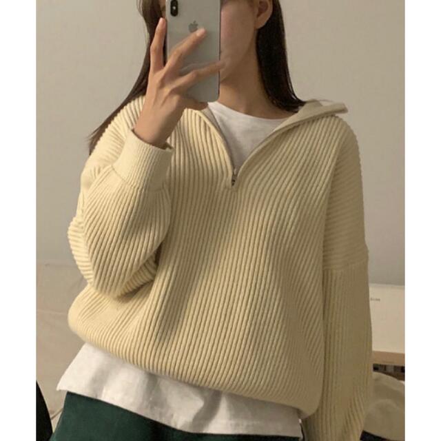 ZARA(ザラ)のハーフジップアップニットトップス レディースのトップス(ニット/セーター)の商品写真