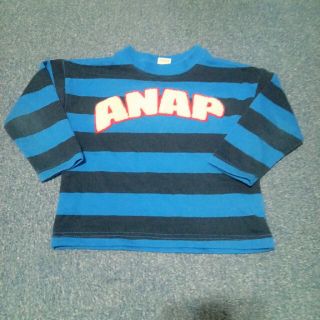 アナップキッズ(ANAP Kids)の★ANAP＊トレーナー＊ブルー＊ボーダー柄＊100㎝(Tシャツ/カットソー)