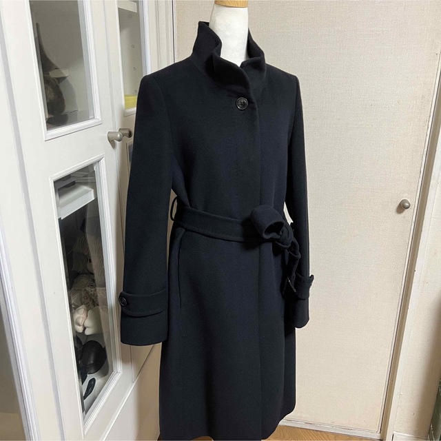 紫③ ユナイテッドアローズ UNITED ARROWS スタンドカラー コート