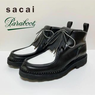 パラブーツ(Paraboot)の☆良品 パラブーツ × サカイ 白黒 バイカラー チロリアンシューズ フランス製(ブーツ)