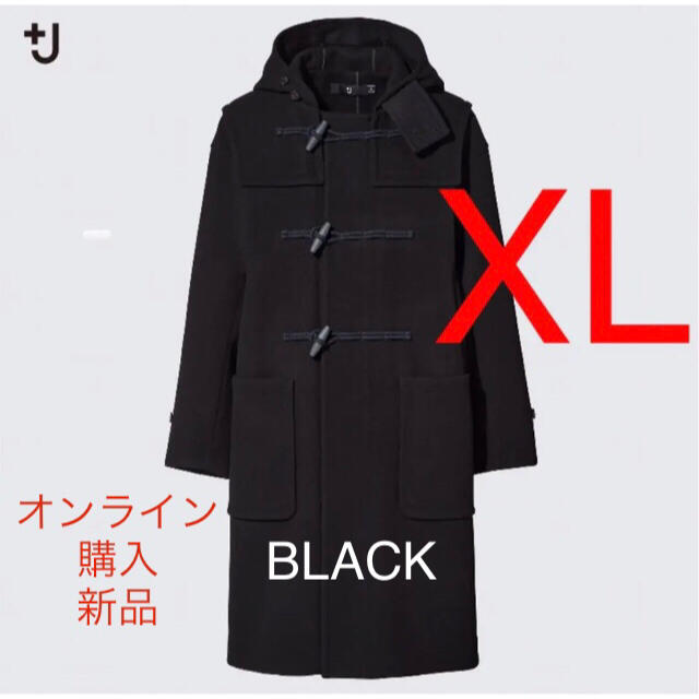 ユニクロ +J ウールオーバーサイズダッフル コート XL 黒 ブラック | フリマアプリ ラクマ