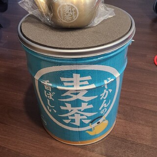 やかんの麦茶ペール缶とミニやかん(ノベルティグッズ)