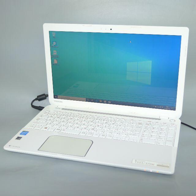 美品 ホワイト ノートpc 新品SSD T553/37JW 4GB 無線ウイルス対策