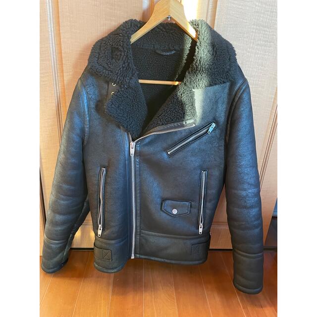 ZARA - ZARA ムートン ライダース ジャケットの通販 by Apple|ザラ
