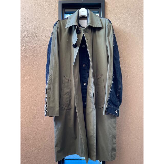 sacai20AW デニム・ステンカラードッキングコート sacai20AW デニム・ステンカラードッキングコート