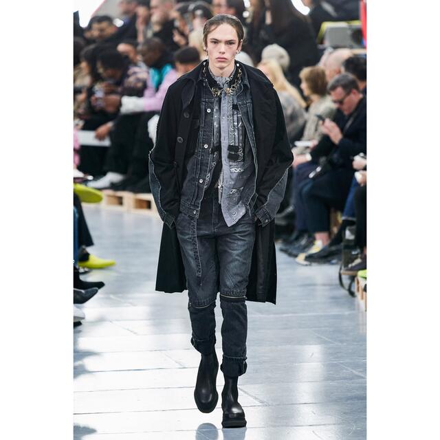 sacai20AW デニム・ステンカラードッキングコート