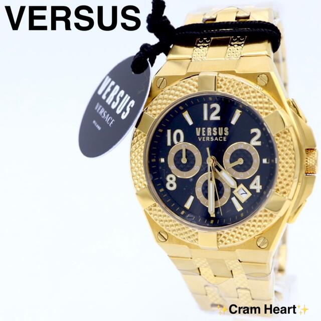 新品未使用】VERSUS VERSACE ゴールド クロノ メンズ 腕時計