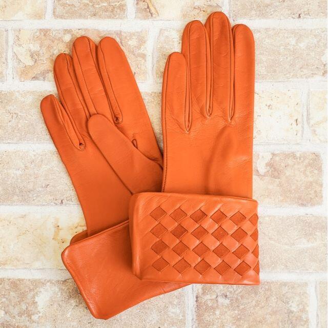 Pusateri by Gloves ☆ラムスキン グローブ 手袋 6.5 伊製 レディースのファッション小物(手袋)の商品写真