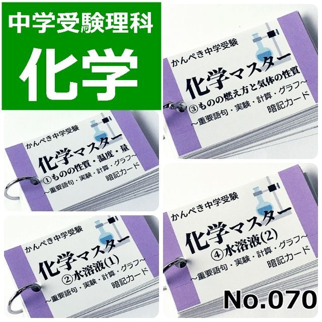 【070】中学受験理科　化学マスター①～④　中学入試　理科の自主学習