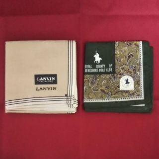 ランバン(LANVIN)のメンズ ブランドハンカチ 2枚セット(ハンカチ/ポケットチーフ)