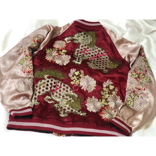 花旅楽団 漠 金魚 刺繍 ジャガード プリントリバーシブル スカジャン XL  メンズのジャケット/アウター(スカジャン)の商品写真
