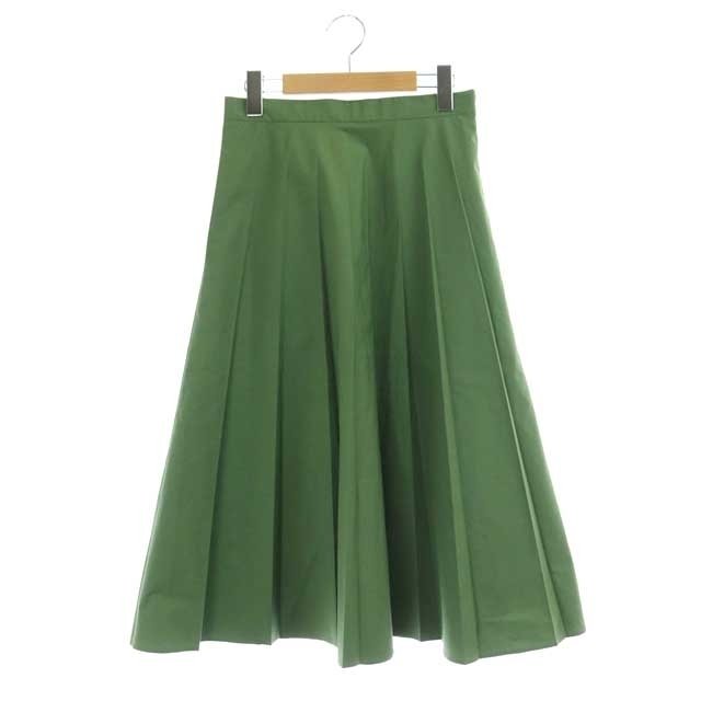 68cmヒップマーガレットハウエル プリーツスカート ロング 1 緑 グリーン /AA ■OS