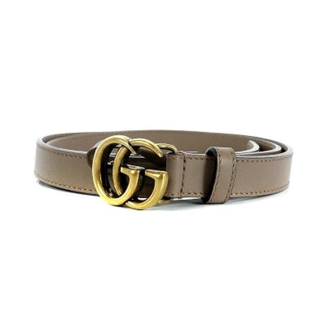 グッチ GUCCI ダブルGGバックルスキニーベルト ハトメ ゴールド色 ピンク-