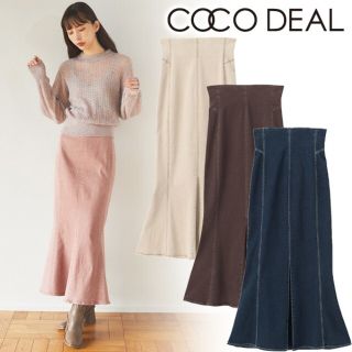 ココディール(COCO DEAL)のCOCODEAL 配色ステッチハイウエストマーメイドスカート(ロングスカート)