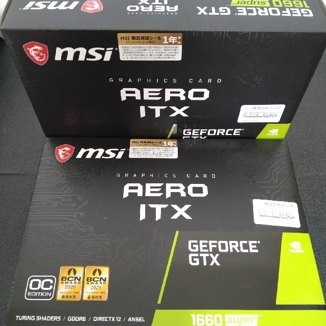 最高級 新品未開封品 msi 2個セット 1660SUPER GTX GEFORCE PCパーツ