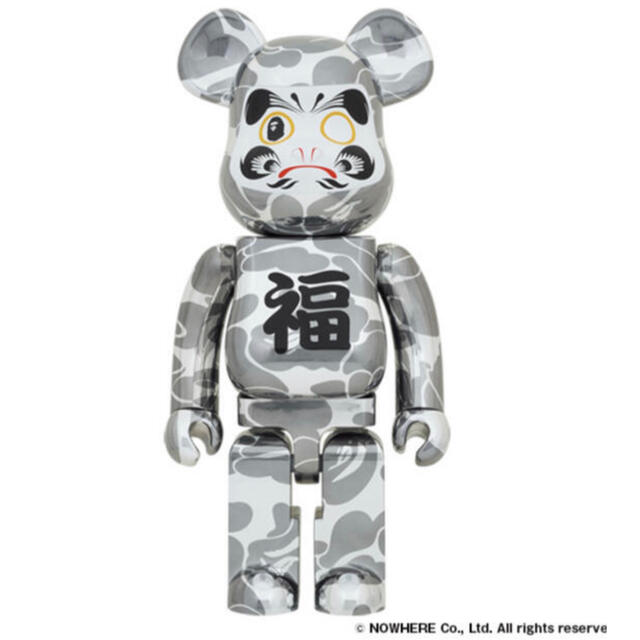 BE@RBRICK BAPE 達磨 銀メッキ 1000% ベアブリックフィギュア